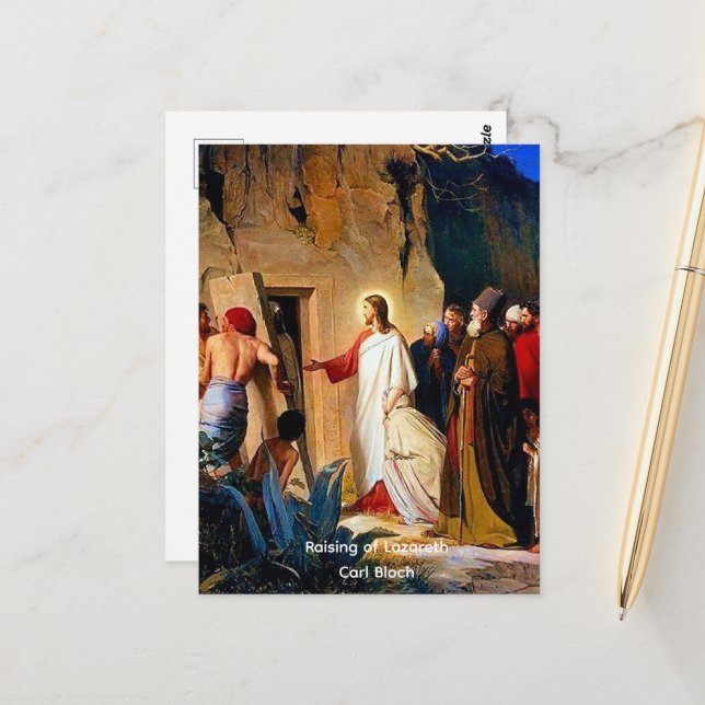 Raising of Lazarus, Carl Bloch, Postcard (Front/Back In Situ)