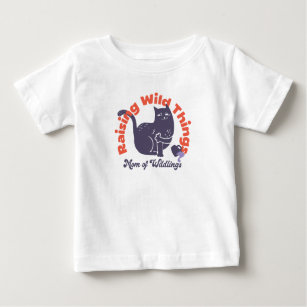Raising Wild Things Funny Cat Mum Baby T-Shirt