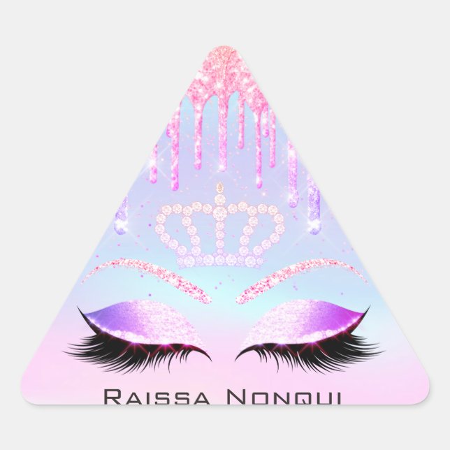 Raissa Crown 16th 15th Bridal Holographic5 Triangle Sticker (Front)