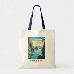 Raja Ampat Indonesia Boat Travel Art Vintage Tote Bag