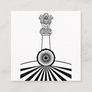 Raja Asoka Pillar and Dhamma Chakra Professional B Square Business Card