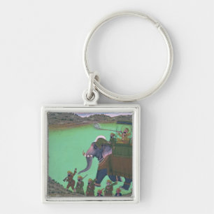 Raja Sarup Singh of Udaipur, on a boar hunt Key Ring