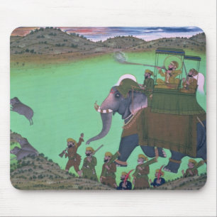 Raja Sarup Singh of Udaipur, on a boar hunt Mouse Pad