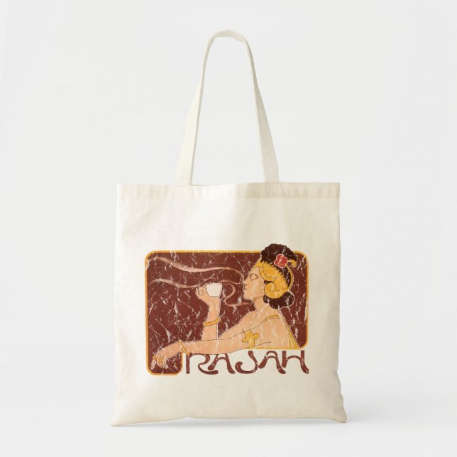 Rajah Coffee- distressed Tote Bag (Front)