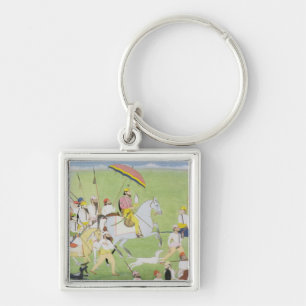 Rajah Dhian Singh (1796-1840) hunting with compani Key Ring