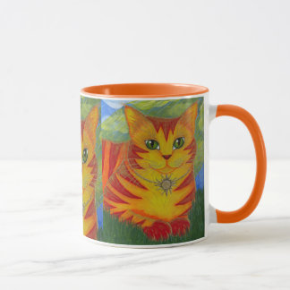 Rajah Golden Gold Sun Cat Fantasy Art Mug