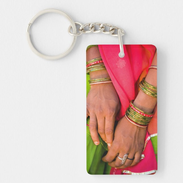 Rajasthan Close-up of Woman's Hands Key Ring (Front)