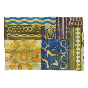 Rajasthan Indian, Patchwork Carpet Texture. Pillowcase