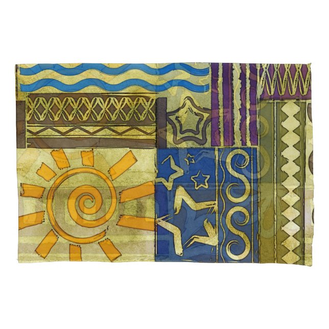 Rajasthan Indian, Patchwork Carpet Texture. Pillowcase (Front)