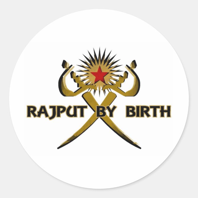 Rajput By Birth Sun-Star Classic Round Sticker (Front)