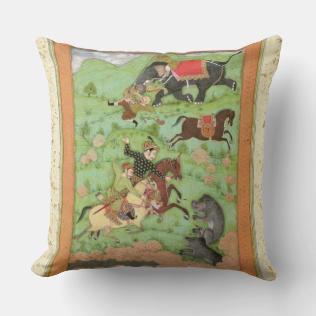 Rajput princes hunting bears; a mahout and his ele cushion (Front)