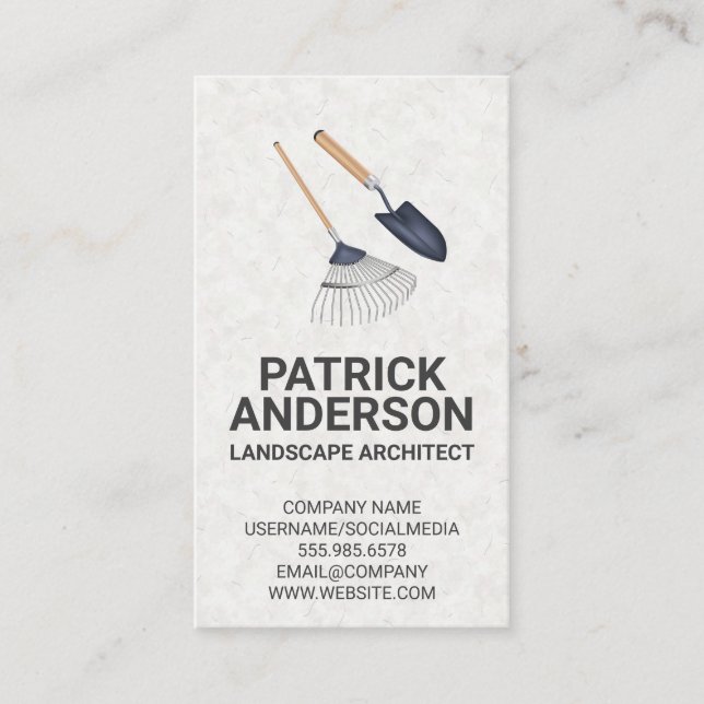 Rake and Garden Shovel Business Card (Front)