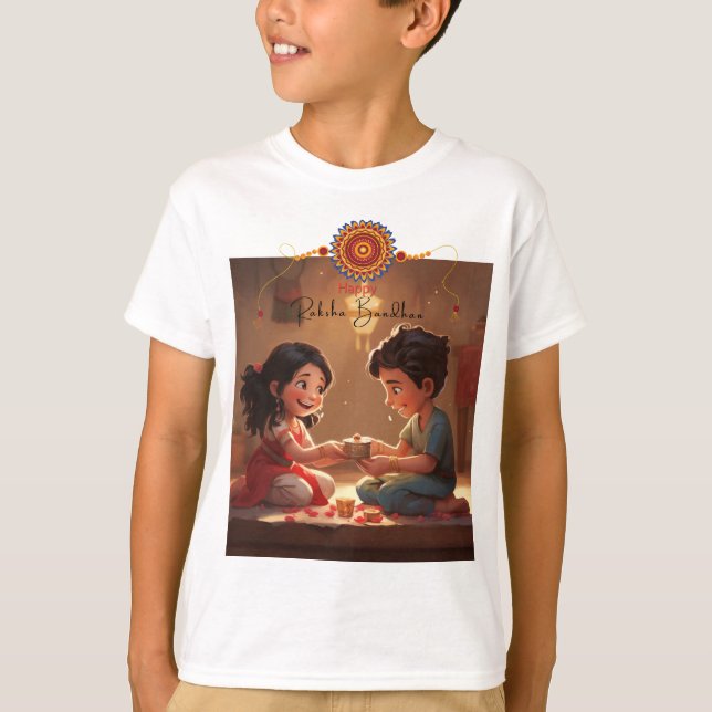 Raksha Bandhan Brother and Sister Kids T-shirt (Front)