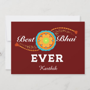 Raksha bandhan card with name and message, Rakhi