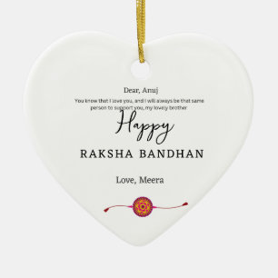 Raksha bandhan, happy rakhi card, ceramic ornament