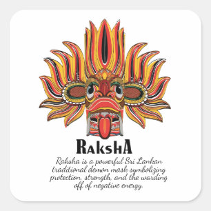 Raksha Mask Square Sticker