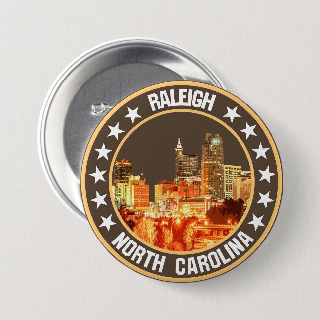 Raleigh                                            7.5 cm round badge (Front & Back)