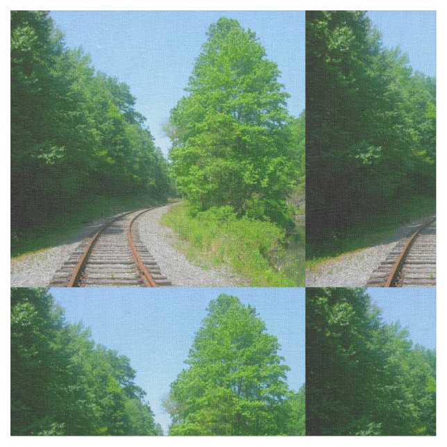 Raleigh County Train Tracks Fabric (Close Up)