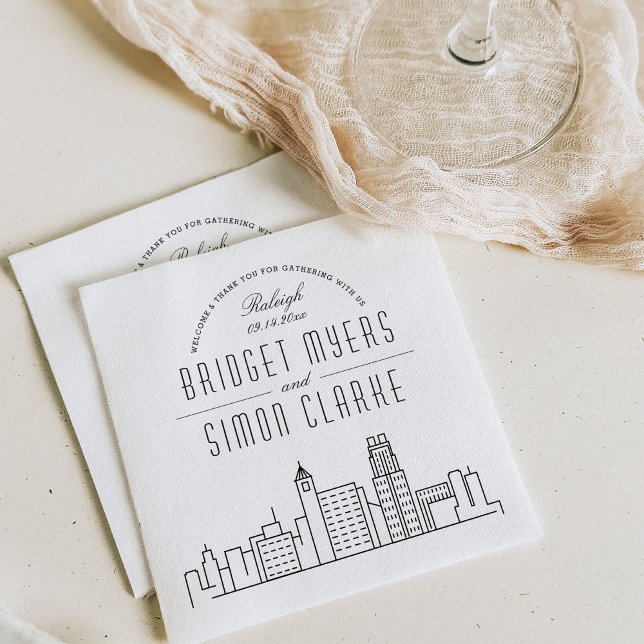Raleigh Deco Skyline | Wedding Event Napkins (Creator Uploaded)