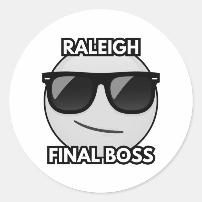 Raleigh Final Boss Cool Emoji Sticker (Front)