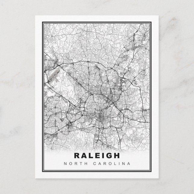Raleigh Map Postcard (Front)