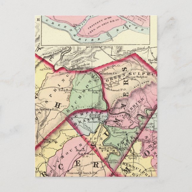 Raleigh, Mercer, Summers, Monroe counties Postcard (Front)