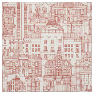 Raleigh NC toile paprika Fabric