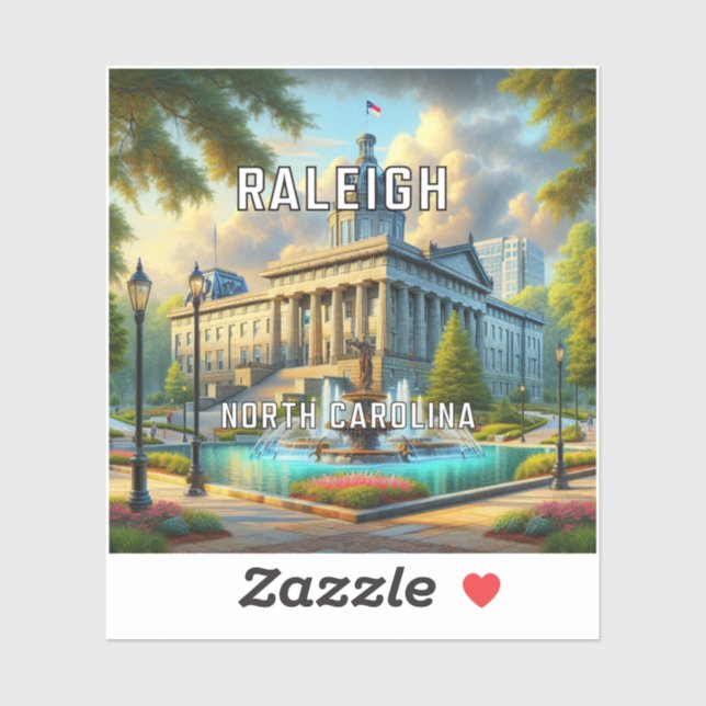 Raleigh North Carolina 3 Inch Vinyl Sticker (Sheet)