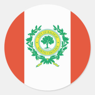 Raleigh, North Carolina Flag Classic Round Sticker