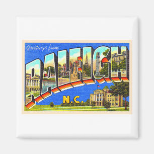 Raleigh North Carolina NC Large Letter Postcard Magnet