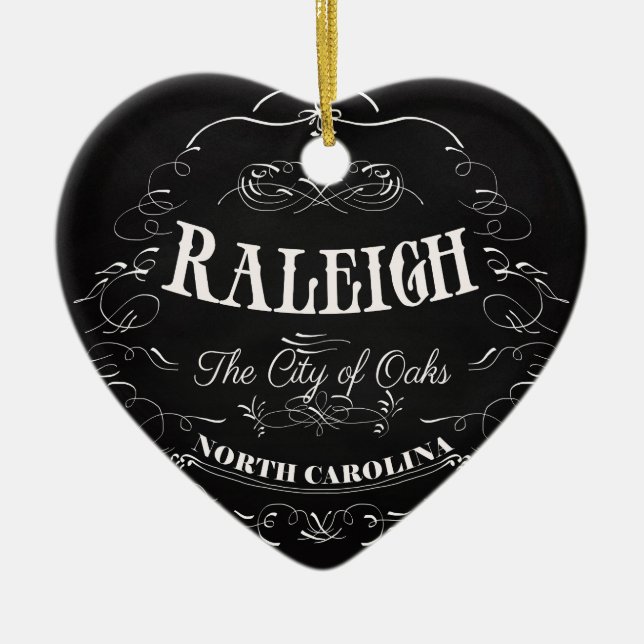 Raleigh, North Carolina - The City of Oaks Ceramic Ornament (Front)
