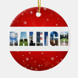 Raleigh North Carolina Travel Photos Christmas Ceramic Ornament