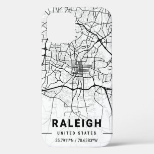 Raleigh North Carolina USA Travel City Map iPhone 12 Case