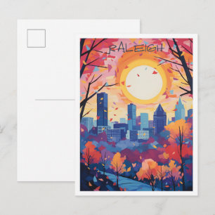 Raleigh North Carolina USA Vintage Travel Art Postcard