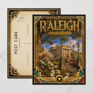 Raleigh North Carolina Vintage Art Deco Golden Age Postcard