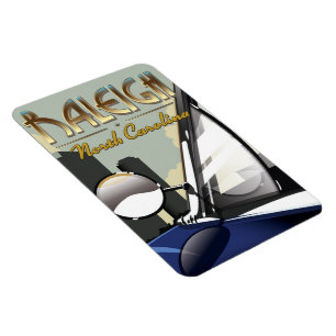 Raleigh North Carolina vintage automobile poster Magnet