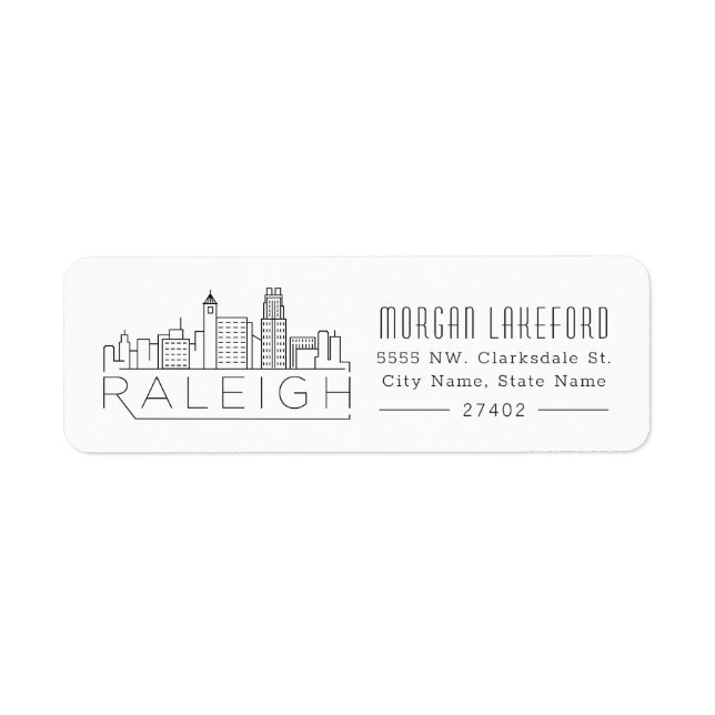 Raleigh Stylised Skyline | Return Address Label (Front)