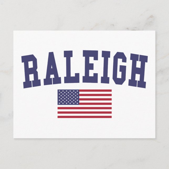 Raleigh US Flag Postcard (Front)