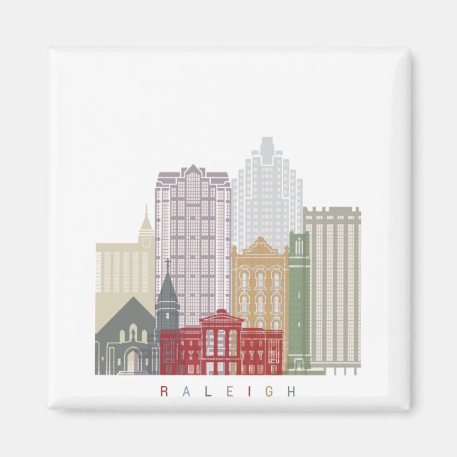Raleigh V2 skyline poster Magnet (Front)