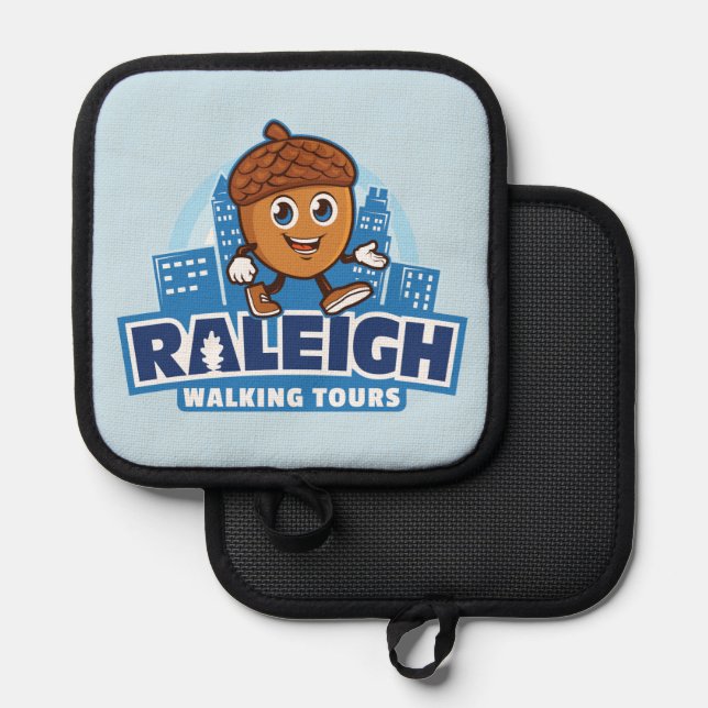 Raleigh Walking Tours Cute Acorn Logo Pot Holder (Front/Back)
