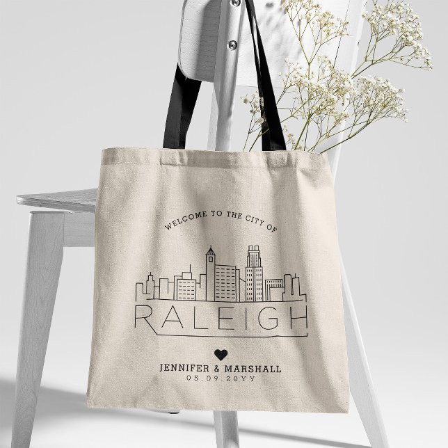 Raleigh Wedding | Stylised Skyline Tote Bag (Creator Uploaded)