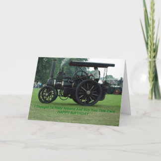 Rally Around Steam Engine Birthday Card