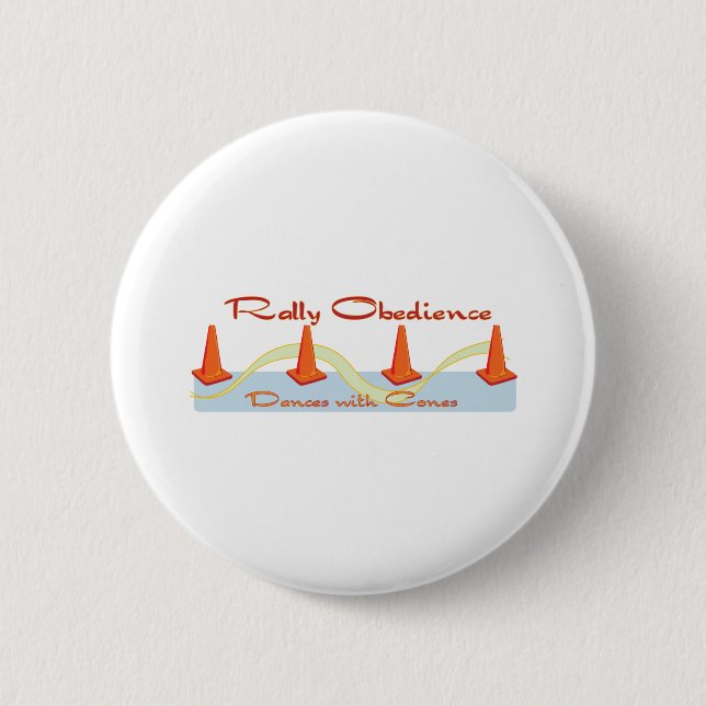 Rally Obedience, Dances with Cones 6 Cm Round Badge (Front)
