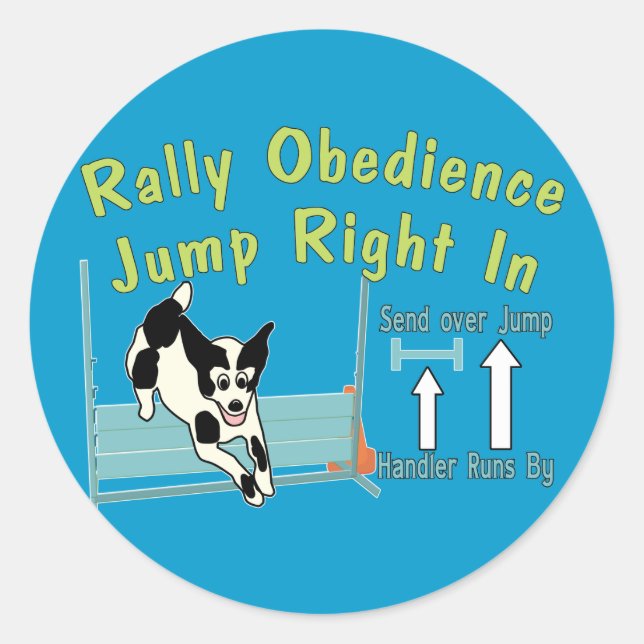 Rally Obedience Jump In Classic Round Sticker (Front)