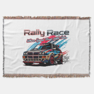 RALLY RACE - WHEN SPEED MEET WILD SIDE! THROW BLANKET