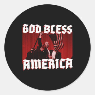 Rally Shooting God Bless America In 2024 Classic Round Sticker