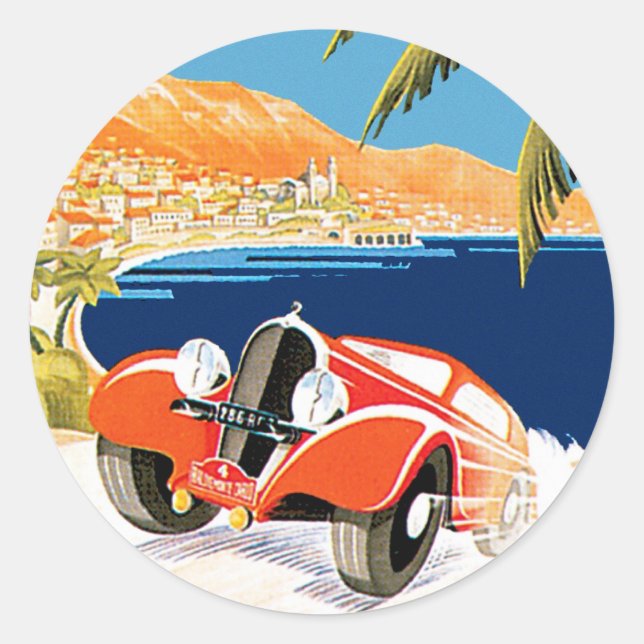 Rallye Automobile de Monte Carlo Classic Round Sticker (Front)