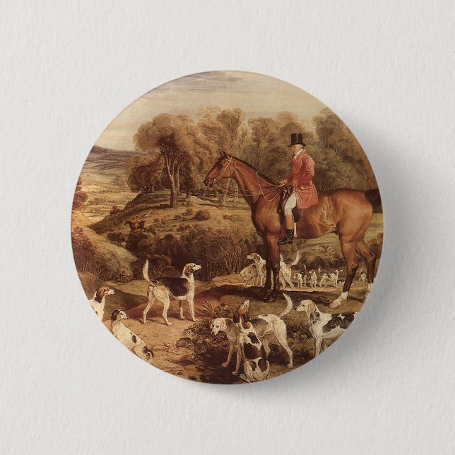 Ralph Lambton and his Hounds by James Ward 6 Cm Round Badge (Front)