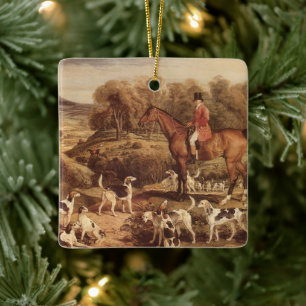 Ralph Lambton and his Hounds by James Ward Ceramic Tree Decoration