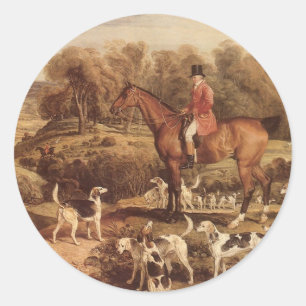 Ralph Lambton and his Hounds by James Ward Classic Round Sticker
